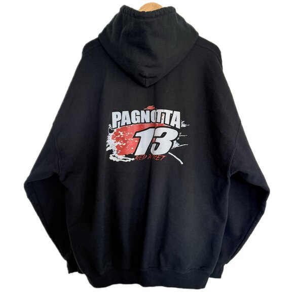 Graphic Racing Hoodie Men 3XL Black Red Double Sided Pagnotta 13 Red Rocket - Picture 1 of 14